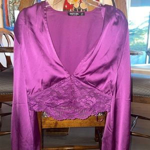 Magenta Satin Shirt